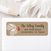 Berry Branch Kraft Holiday Return Address Labels (Insitu)