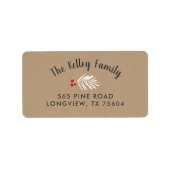 Berry Branch Kraft Holiday Return Address Labels (Voorkant)