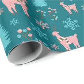 Berry Branch Reinders Snowflakes Kerstcadeau Cadeaupapier (Rol Hoek)