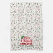 Berry Branch Santa's favoriete chef-kok kerstfeest Theedoek (Verticaal)