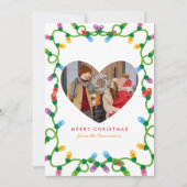 Berry Branches Lijst | Moderne Kerstfoto Feestdagenkaart (Voorkant)