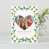 Berry Branches Lijst | Moderne Kerstfoto Feestdagenkaart (Staand voorkant)