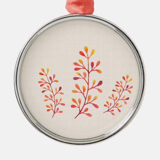 Berry Branches Metalen Ornament (Voorkant)