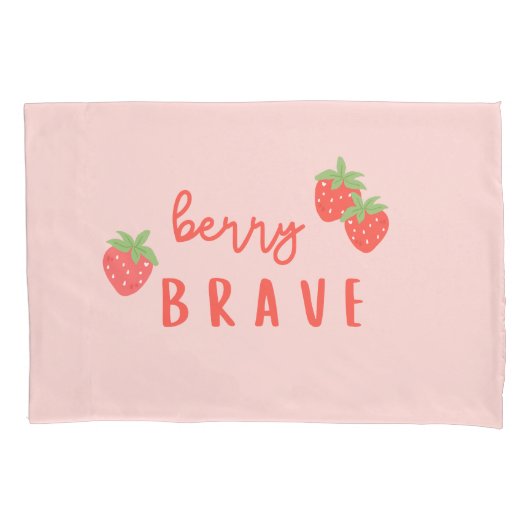 berry brave childhood cancer sick ill kids cute kussensloop (Voorkant)