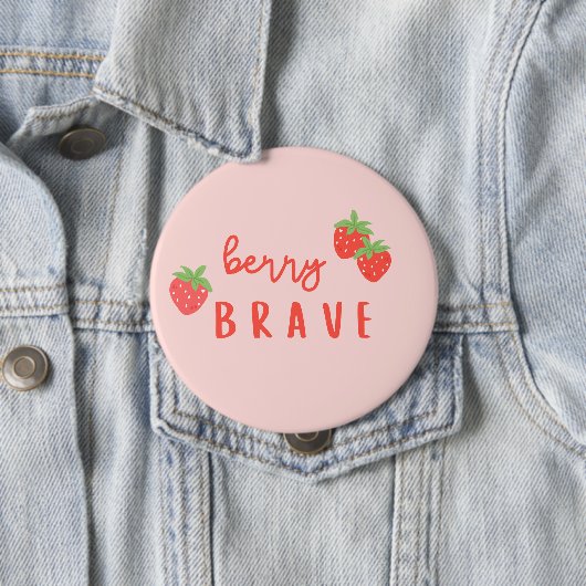 berry brave childhood cancer sick ill kids cute ronde button 4,0 cm (In situ)