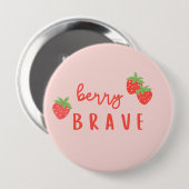 berry brave childhood cancer sick ill kids cute ronde button 4,0 cm (Voorkant /achterkant)