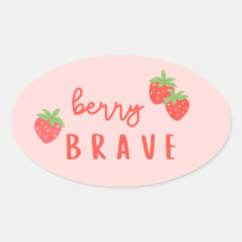 berry brave childhood cancer sick kids cute  ovale sticker