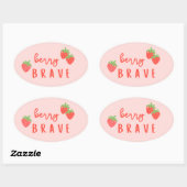 berry brave childhood cancer sick kids cute  ovale sticker (Vel)