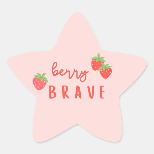 berry brave childhood cancer sick kids cute ster sticker (Voorkant)