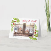 Berry & Bright | Holiday Photo Folded Feestdagen Kaart (Voorkant)