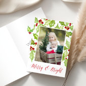 Berry & Bright | Holiday Photo Folded Feestdagen Kaart
