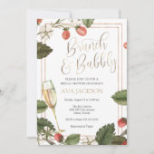Berry Brunch en Bubbly Bridal Shower Uitnodiging (Voorkant)