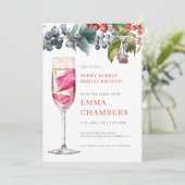 Berry Bubbly Bridal Brunch Kaart (Staand voorkant)