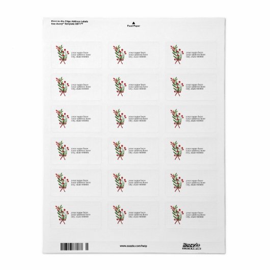 Berry Bundle Address Label (Full Sheet)