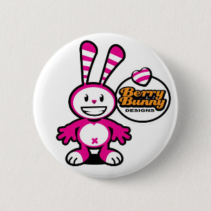 Berry Bunny Smile Ronde Button 5,7 Cm