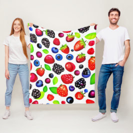 Berry Burst: fruitig patroon Fleece Deken
