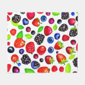 Berry Burst: fruitig patroon Fleece Deken (Voorkant (Horizontaal))
