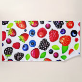 Berry Burst: fruitig patroon Strandlaken (Voorkant)