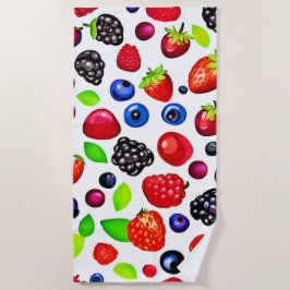 Berry Burst: fruitig patroon Strandlaken