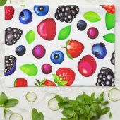 Berry Burst: fruitig patroon Theedoek (Gevouwen)
