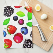 Berry Burst: fruitig patroon Theedoek (Quarter Fold)