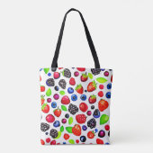 Berry Burst: fruitig patroon Tote Bag (Achterkant)