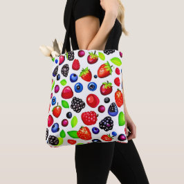 Berry Burst: fruitig patroon Tote Bag
