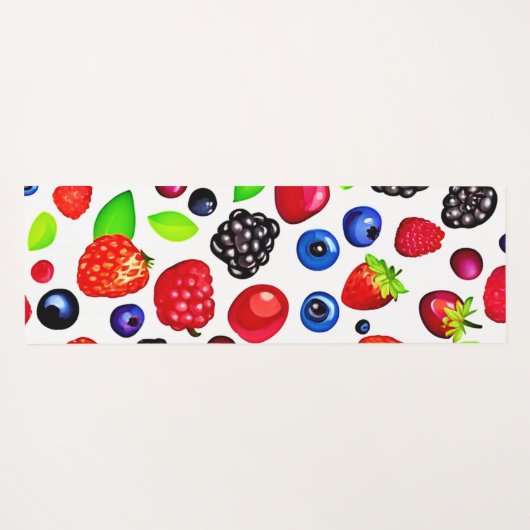 Berry Burst: fruitig patroon Yogamat (Achterkant (horizontaal))