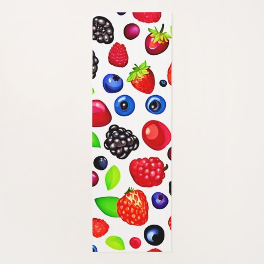 Berry Burst: fruitig patroon Yogamat (Achterkant)