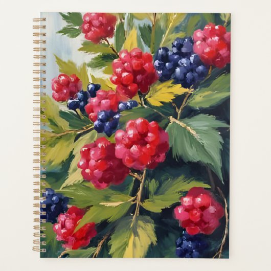 Berry Bush Raspberry Blackberries Watercolor Fruit Planner (Voorkant)