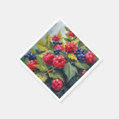 Berry Bush Raspberry Blackberries Watercolor Fruit Servet (Hoek)