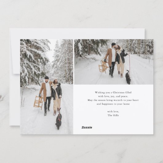 Berry Calligraphy Vrolijk Kerstfeest 7 Foto Feestdagenkaart (Achterkant)