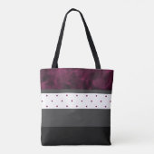 Berry Charcoal Polka Dot Stripes Tote Bag (Achterkant)