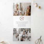 Berry Christmas 16 Fotocollage Drieluik Wenskaart (Binnen)