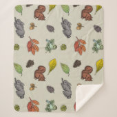 Berry Christmas Bird Rood Grijs Sherpa Deken (Voorkant)