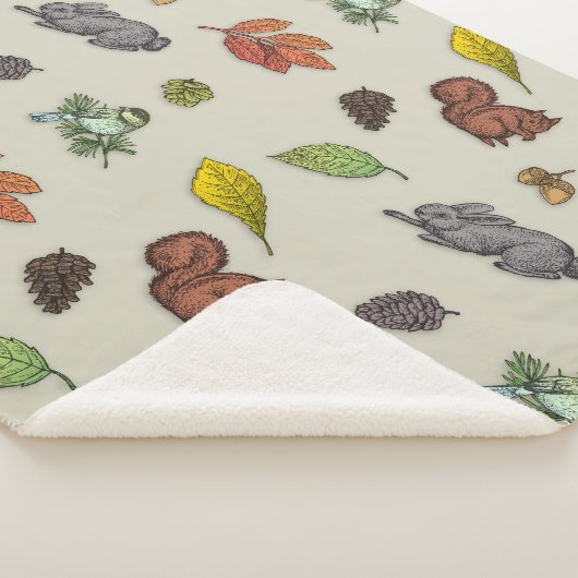 Berry Christmas Bird Rood Grijs Sherpa Deken (3/4)