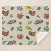 Berry Christmas Bird Rood Grijs Sherpa Deken (Voorkant (horizontaal))