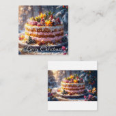 BERRY CHRISTMAS Flat Note Card Vierkante Visitekaartje (Voorkant / Achterkant)