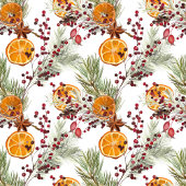 Berry Citrus en dennen kerstvakantie Inpakpapier Vel
