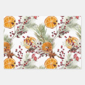 Berry Citrus en dennen kerstvakantie Inpakpapier Vel (Voorkant)