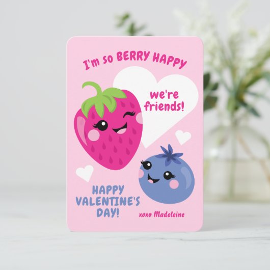 Berry Classroom Valentijn Kaarten voor kinderen (Staand voorkant)