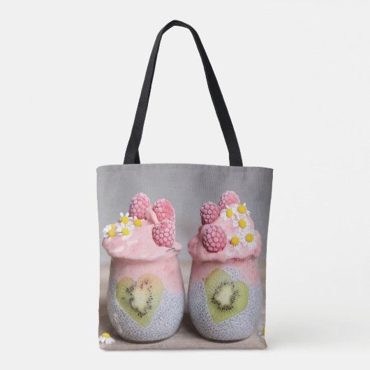 Berry Clean Vibes: Detox Smoothie & Chiapudding Tote Bag (Achterkant)