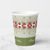  Berry Colored Floral Papieren Bekers (Rechts)