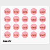 Berry Cookies One Pink First Birthday Party Ronde Sticker (Vel)