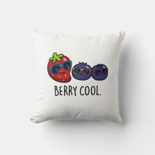 Berry Cool Funny Strawberry Blueberry Pun Kussen