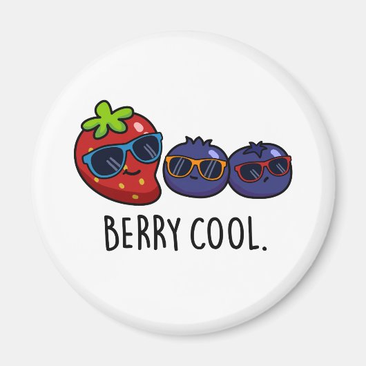 Berry Cool Funny Strawberry Blueberry Pun Magneet (Voorkant)