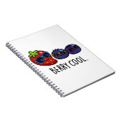 Berry Cool Funny Strawberry Blueberry Pun Notitieboek (Rechterzijde)