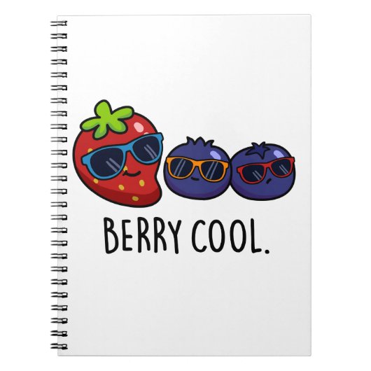 Berry Cool Funny Strawberry Blueberry Pun Notitieboek (Voorkant)