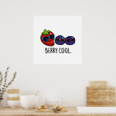 Berry Cool Funny Strawberry Blueberry Pun Poster (Keuken)