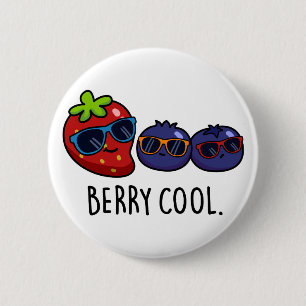 Berry Cool Funny Strawberry Blueberry Pun Ronde Button 5,7 Cm